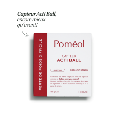 Poméol ACTIBALL Dispositif médical perte de poids - Ballon gastrique végétal naturel, 180 gélules | Parashop.com