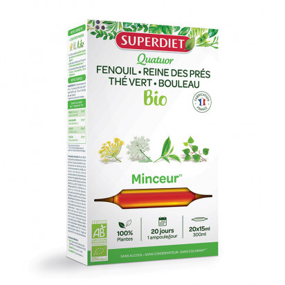 Quatuor minceur bio, 20 ampoules Super Diet - Parashop