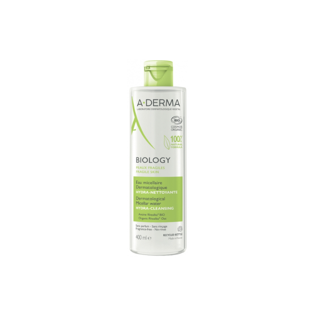 A Derma BIOLOGY Eau Micellaire Dermatologique Hydra-Nettoyante Bio, 400ml | Parashop.com