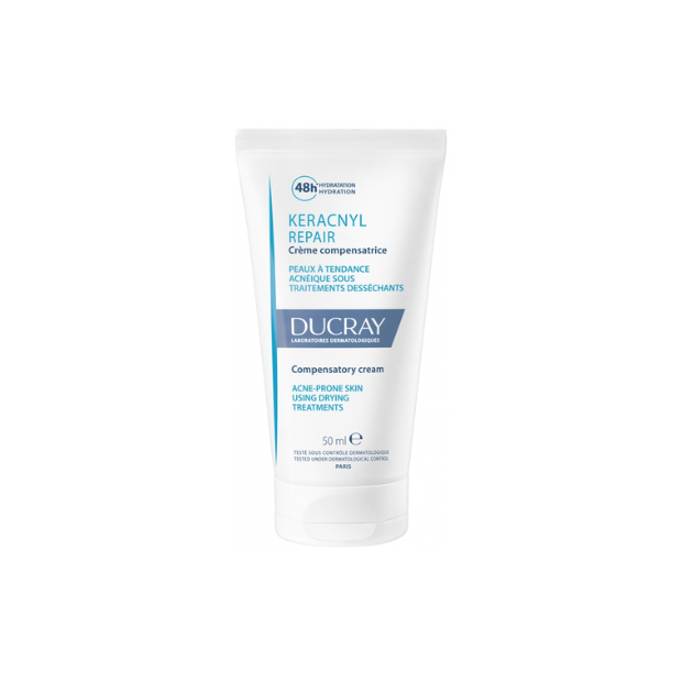 Ducray KERACNYL REPAIR Crème Compensatrice Visage Peaux à Tendance Acnéique Sous Traitements Desséchants, 50ml | Parashop.com