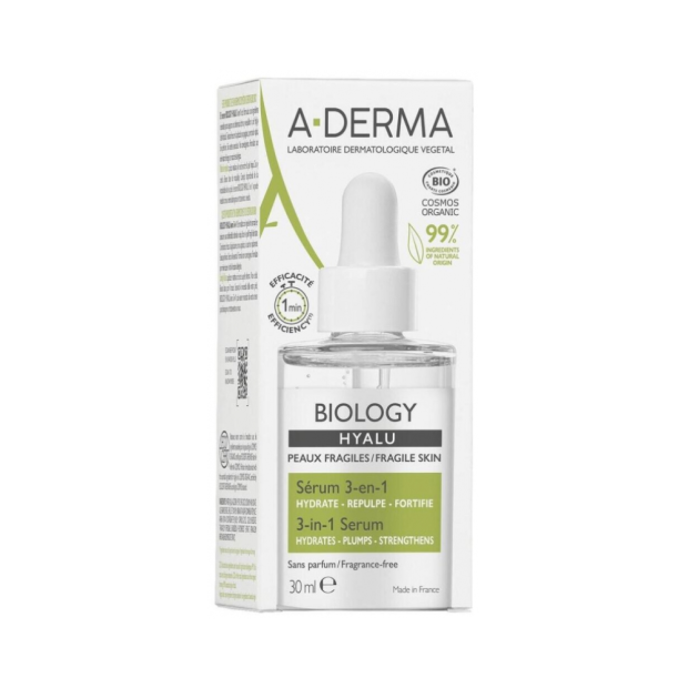 A-Derma BIOLOGY Hyalu Sérum 3en1 Bio, 30ml | Parashop.com