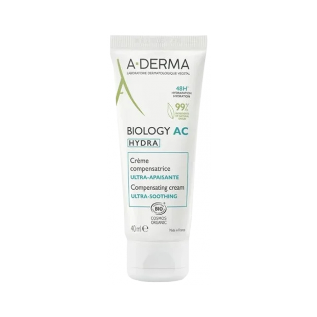 A Derma BIOLOGY AC Hydra Crème Compensatrice Ultra-Apaisante Bio, 40ml | Parashop.com