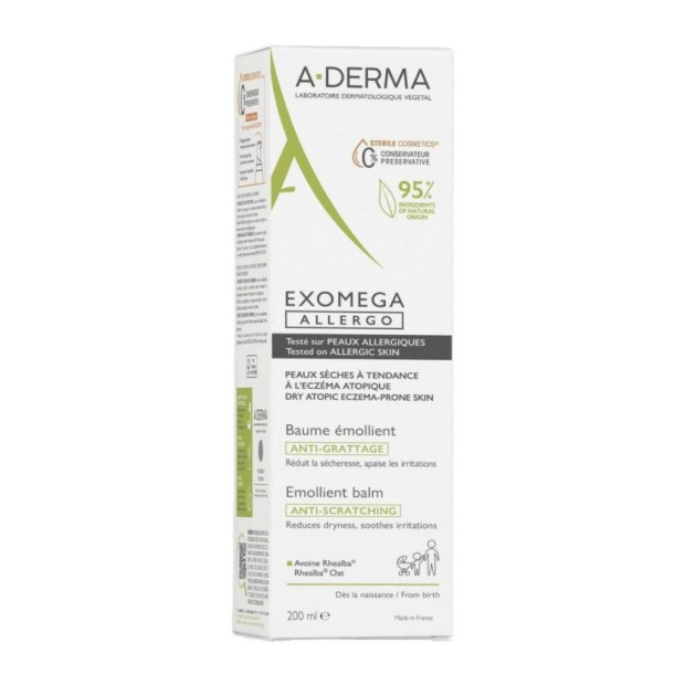 A DERMA EXOMEGA ALLERGO Baume Émollient Anti-Grattage, 200ml | Parashop.com