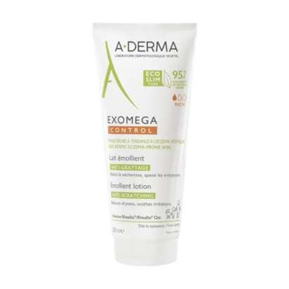 A DERMA EXOMEGA CONTROL Lait Émollient Anti-Grattage Tube Eco Conçu, 200ml | Parashop.com