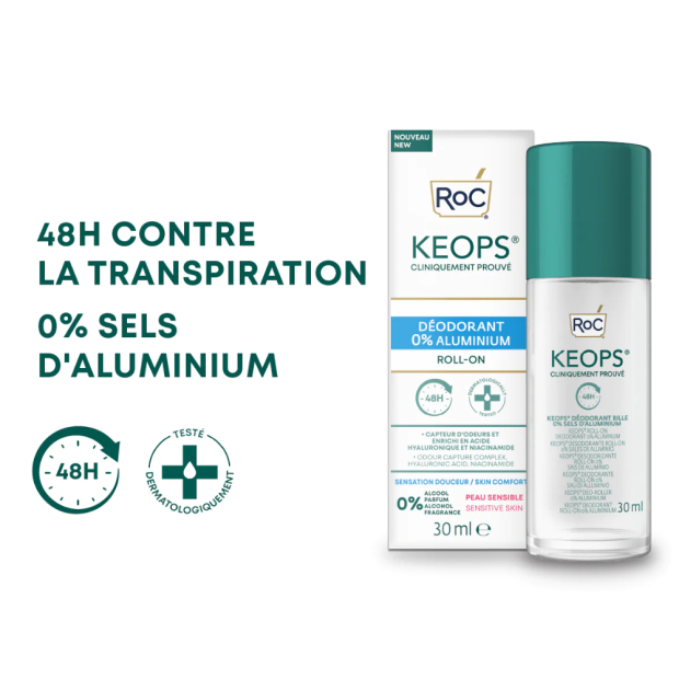 Keops Deodorant Roll On 0% Aluminium, 30ml