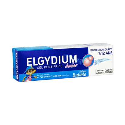 Elgydium Gel Dentifrice Junior Protection Caries 7/12 Ans Arôme Bubble 50 ml | Parashop.com