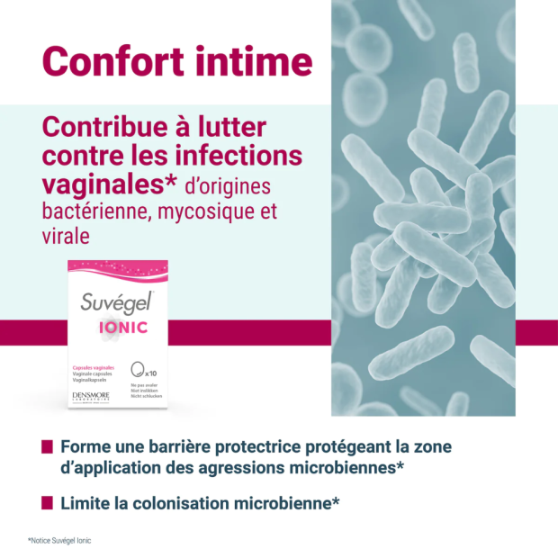 SUVÉGEL IONIC Infections vaginales, 10 Capsules Vaginales