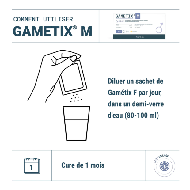 Gametix M Fertilité Homme, 30 Sachets De 5G