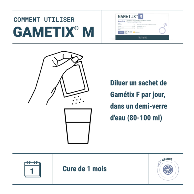 GAMETIX M Fertilité homme, 30 Sachets de 5g