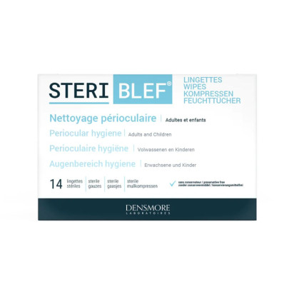 STERIBLEF Nettoyage Périoculaire Lingettes Stériles, 14 lingettes