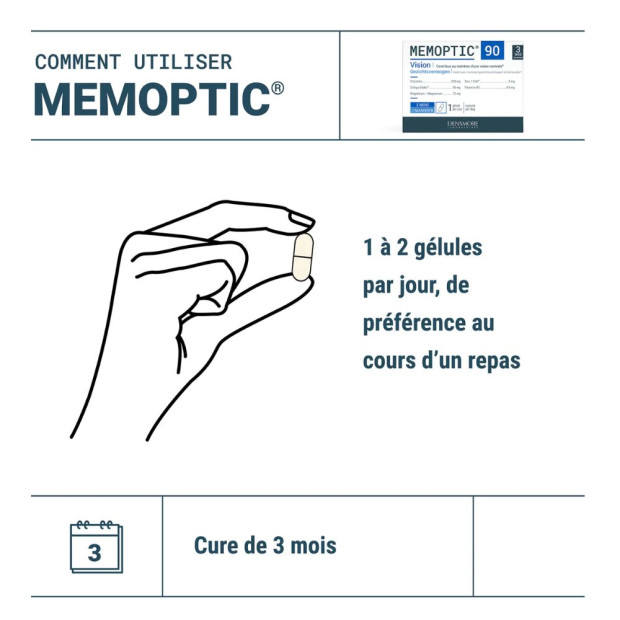 Memoptic Maintien Vision Normale, 90 Gélules