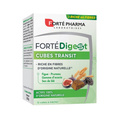 Forte Pharma FORTÉ DIGEST Cubes Transit Riches en Fibres, 12 cubes à mâcher | Parashop.com