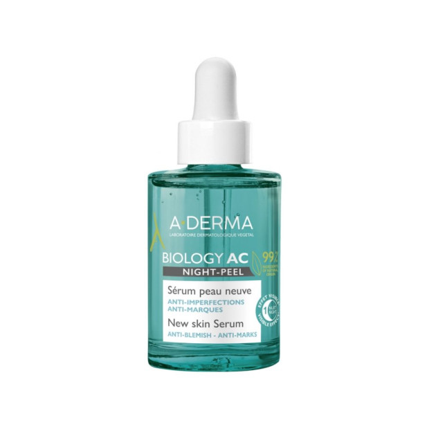 A-Derma BIOLOGY AC Night-Peel Sérum Peau Neuve Bio, 30ml | Parashop.com