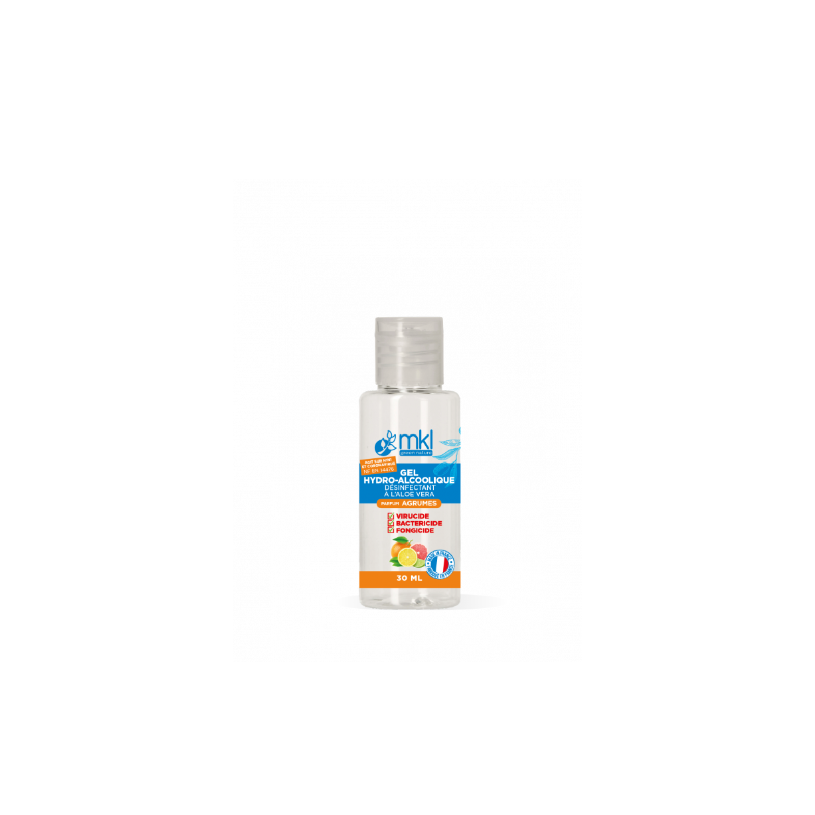 Mkl Green Nature x Gel hydroalcoolique mains agrumes, 30ml | Parashop.com