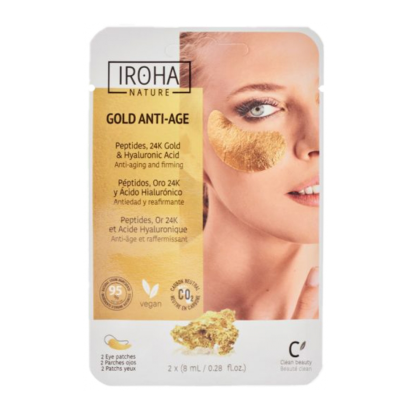 IROHA NATURE Patchs Gold Anti-Âge Yeux, 2 patchs