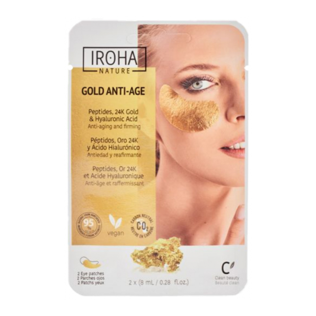 IROHA NATURE Patchs Gold Anti-Âge Yeux, 2 patchs