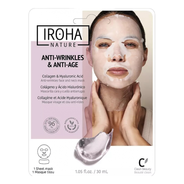 Masque Tissus Anti-Rides Et Anti-Âge Visage Et Cou, 1 unité