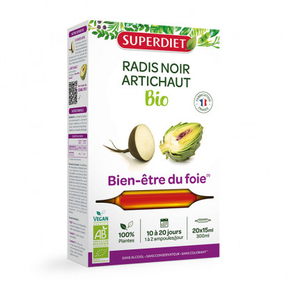 Radis Noir & Artichaut Digestion bio, 20 ampoules Super Diet - Parashop