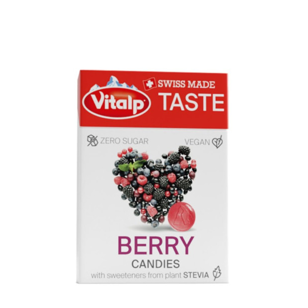 VITALP Bonbons Sans Sucre Fruits Rouges, 25g