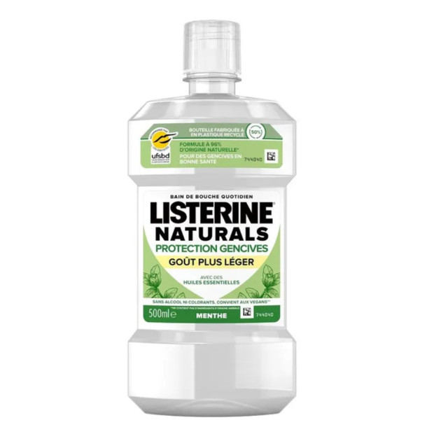 Bain De Bouche Naturals Protection Gencives Menthe Goût Plus Léger, 500ml