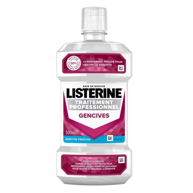 Bain De Bouche Traitement Professionnel Gencives Menthe Fraîche, 500ml