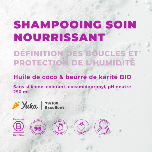 Shampoing sans sulfates cheveux bouclés coco & huile de karité bio, 250ml Energie Fruit - Parashop