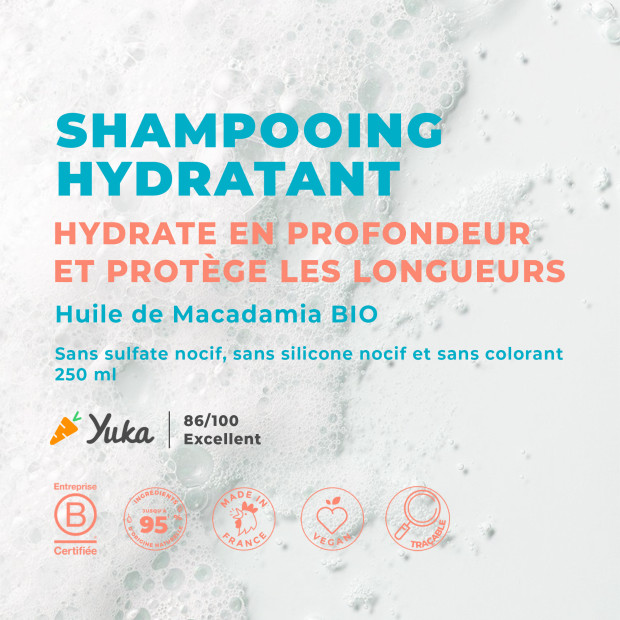 ENERGIE FRUIT Shampoing sans sulfates cheveux abîmés monoï & huile de macadamia bio, 250ml | Parashop.com