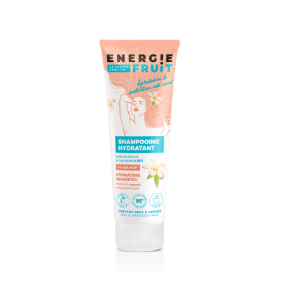 ENERGIE FRUIT Shampoing sans sulfates cheveux abîmés monoï & huile de macadamia bio, 250ml | Parashop.com