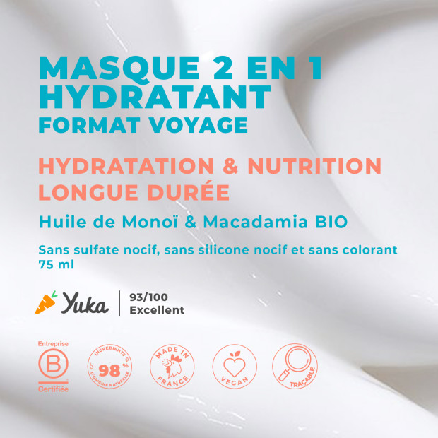 Masque 2 En 1 Monoï & Huile De Macadamia Bio, 75ml