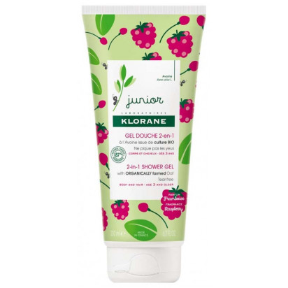 JUNIOR Gel douche 2en1 corps et cheveux framboise, 200 ml