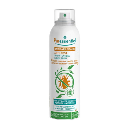 Puressentiel Spray Textiles Antiparasitaire acariens punaises puces et mites, 150ml | Parashop.com
