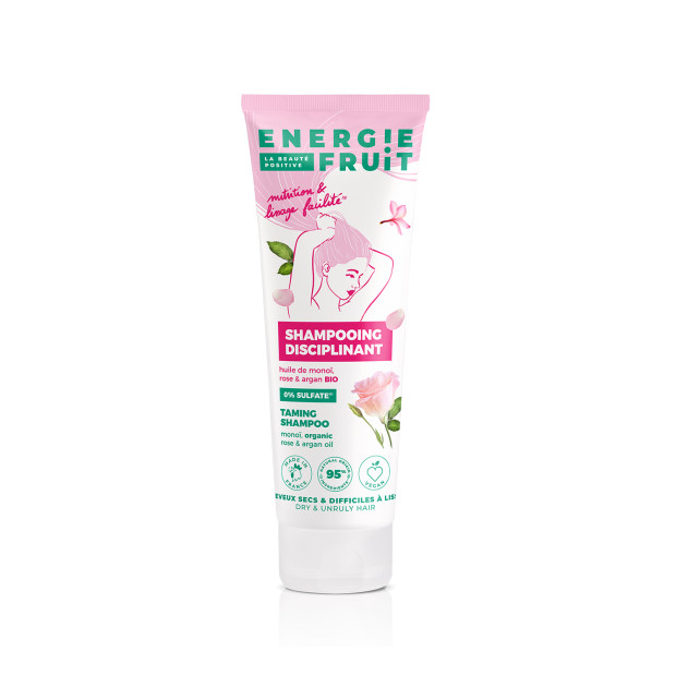 Energie Fruit Shampoing sans sulfates cheveux secs et rebelles monoï rose & huile d'argan bio, 250ml | Parashop.com