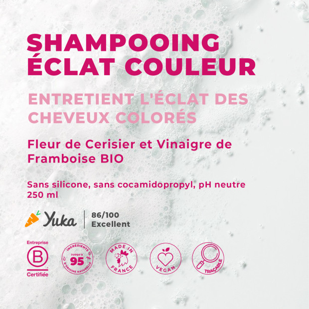 Energie Fruit Shampooing éclat couleur sans sulfates fleur de cerisier & vinaigre de framboise Bio, 250ml | Parashop.com