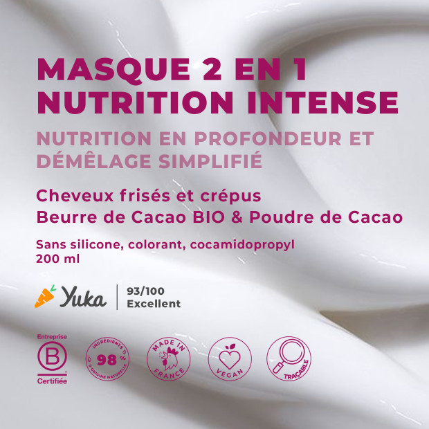 Energie Fruit Masque 2en1 nutri intense poudre et beurre de cacao bio, 300ml | Parashop.com