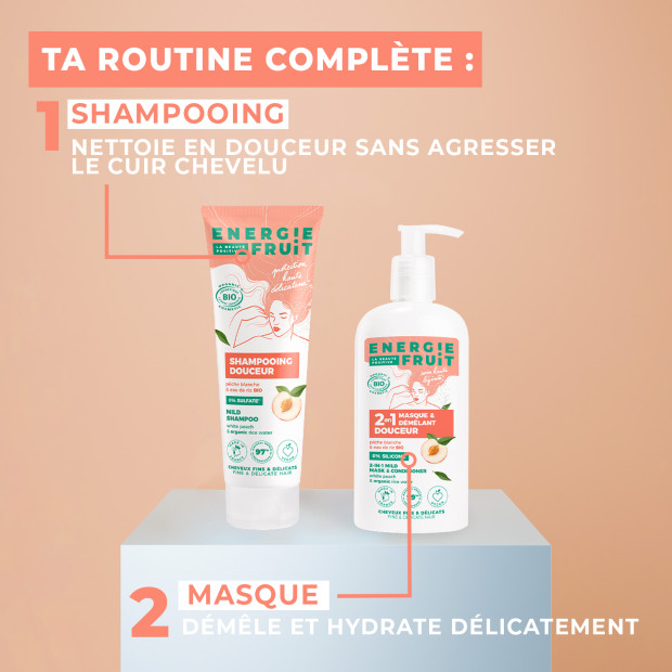 Energie Fruit Masque douceur pêche blanche & eau de riz bio, 300ml | Parashop.com